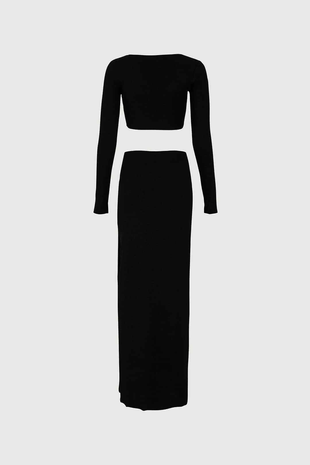 SAME Long Sleeve Cut Out Maxi Dress | Black Lurex M / Black Lurex SAME Long Sleeve Cut Out Maxi Dress | Black Lurex M / Black Lurex