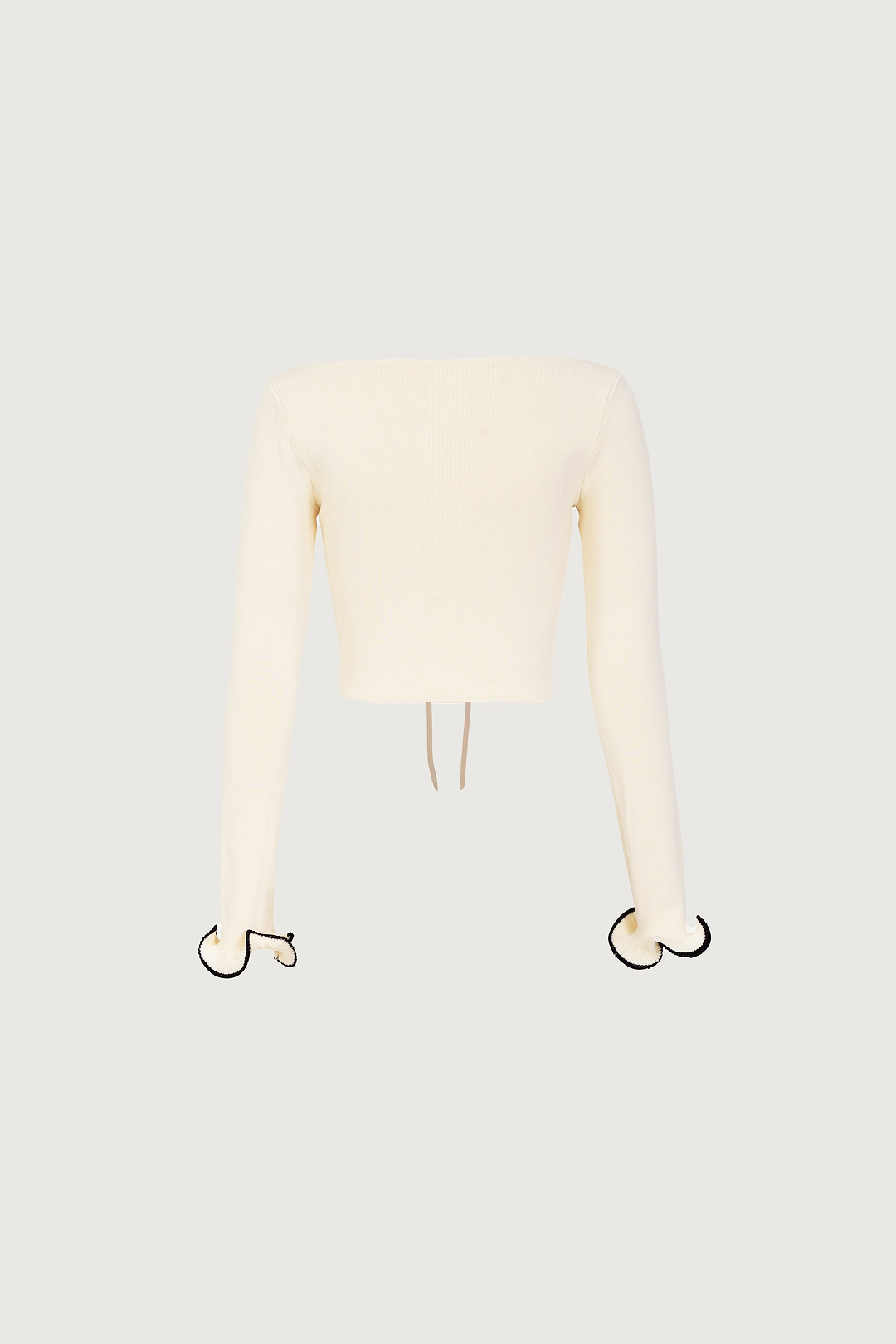 Ruffle Hem Top (Cream/Black)