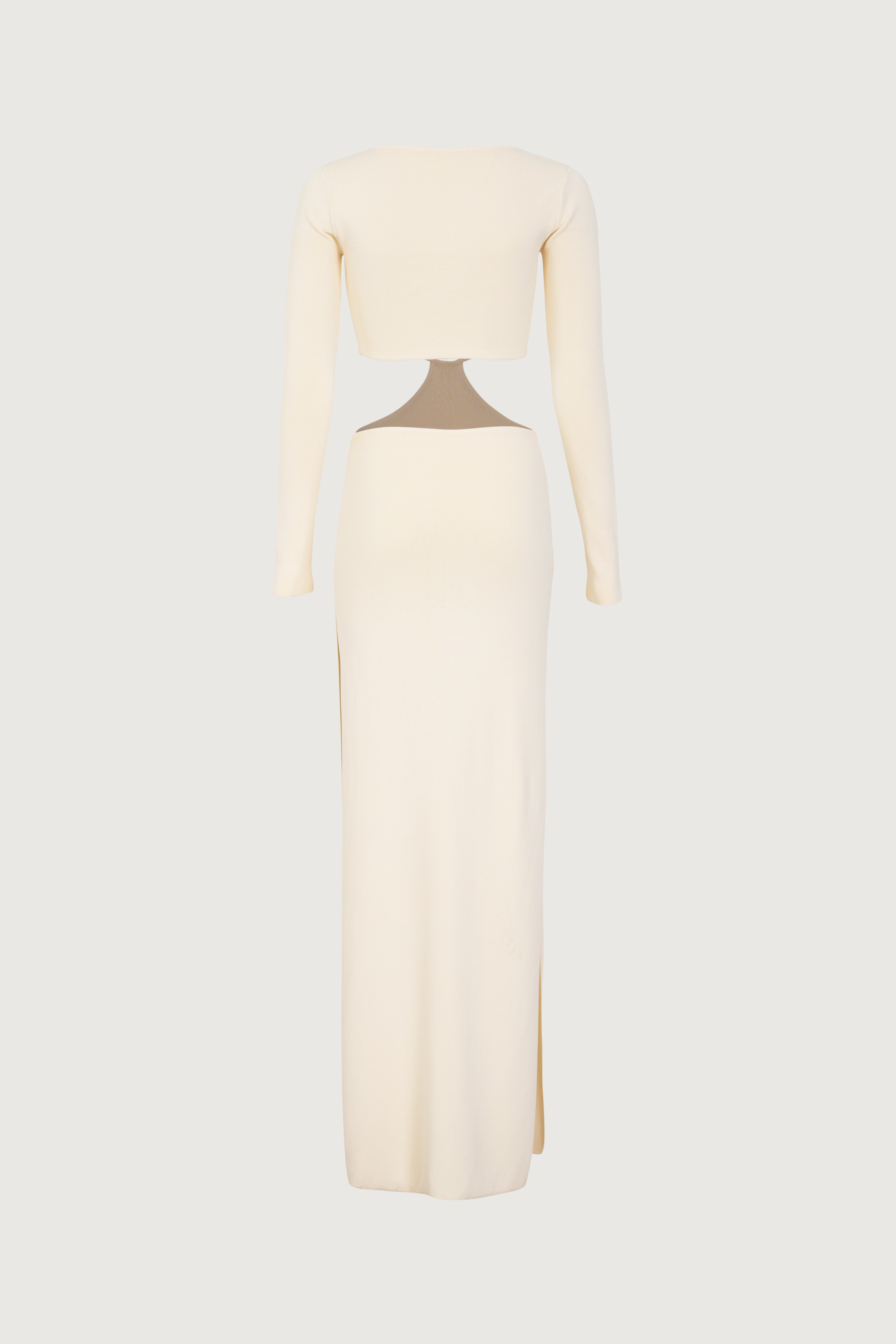 SAME Long Sleeve Cut Out Maxi Dress | Cream XXS / Cream SAME Long Sleeve Cut Out Maxi Dress | Cream XXS / Cream