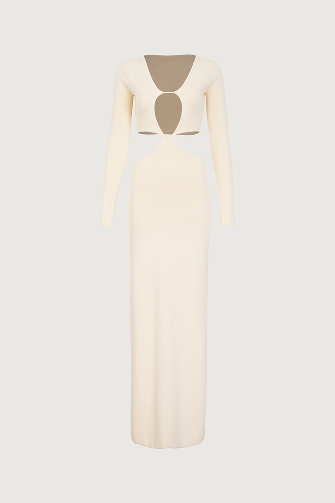 chinese dress ladies Women's Dress | Grace Long Sleeve Cutout Maxi Dress | Made in Italy main image 0