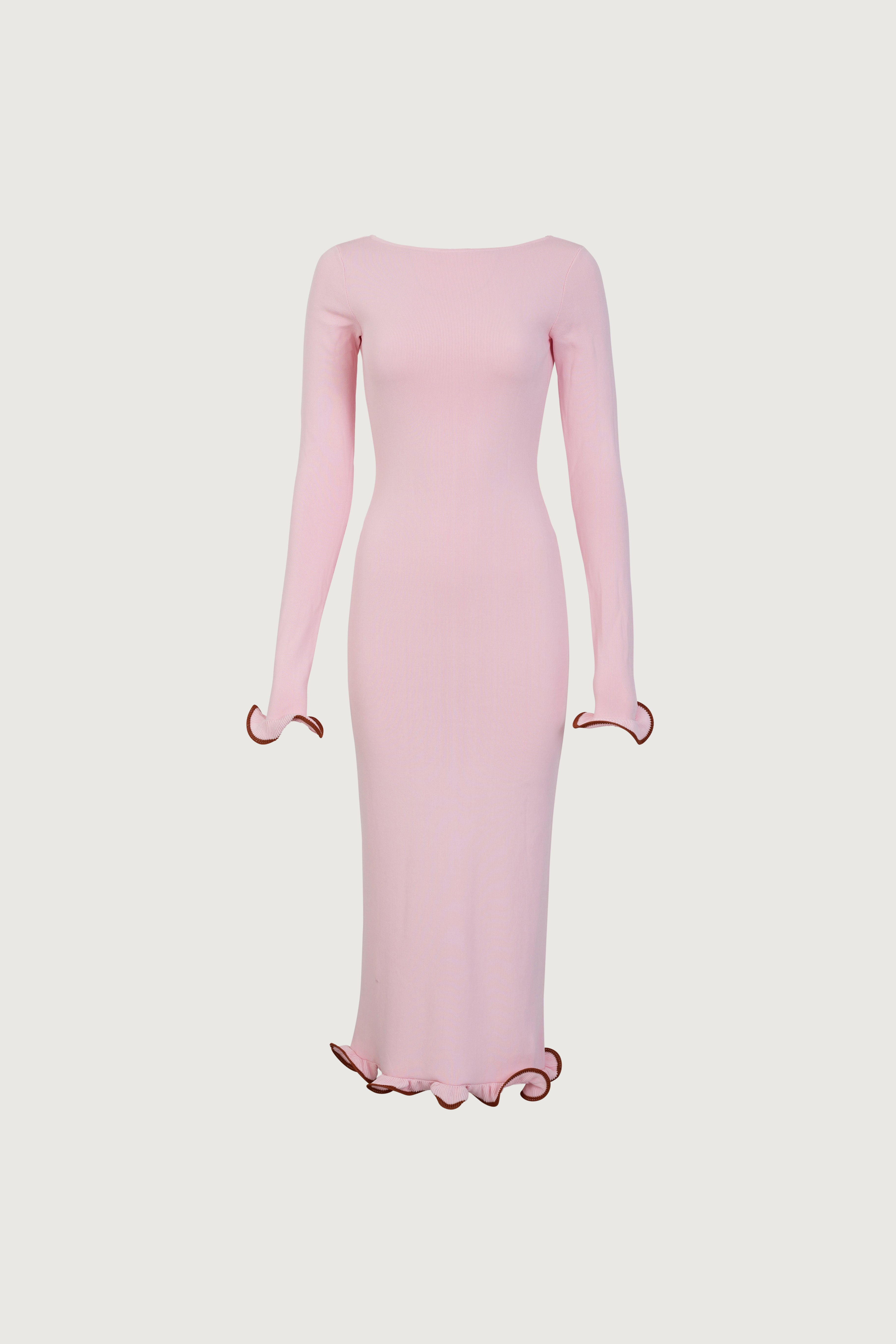 SAME Ruffle Hem Midi Dress