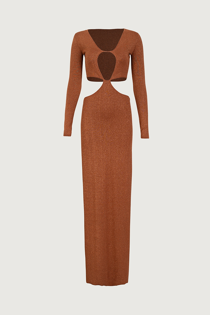 Long Sleeve Cut Out Maxi Dress