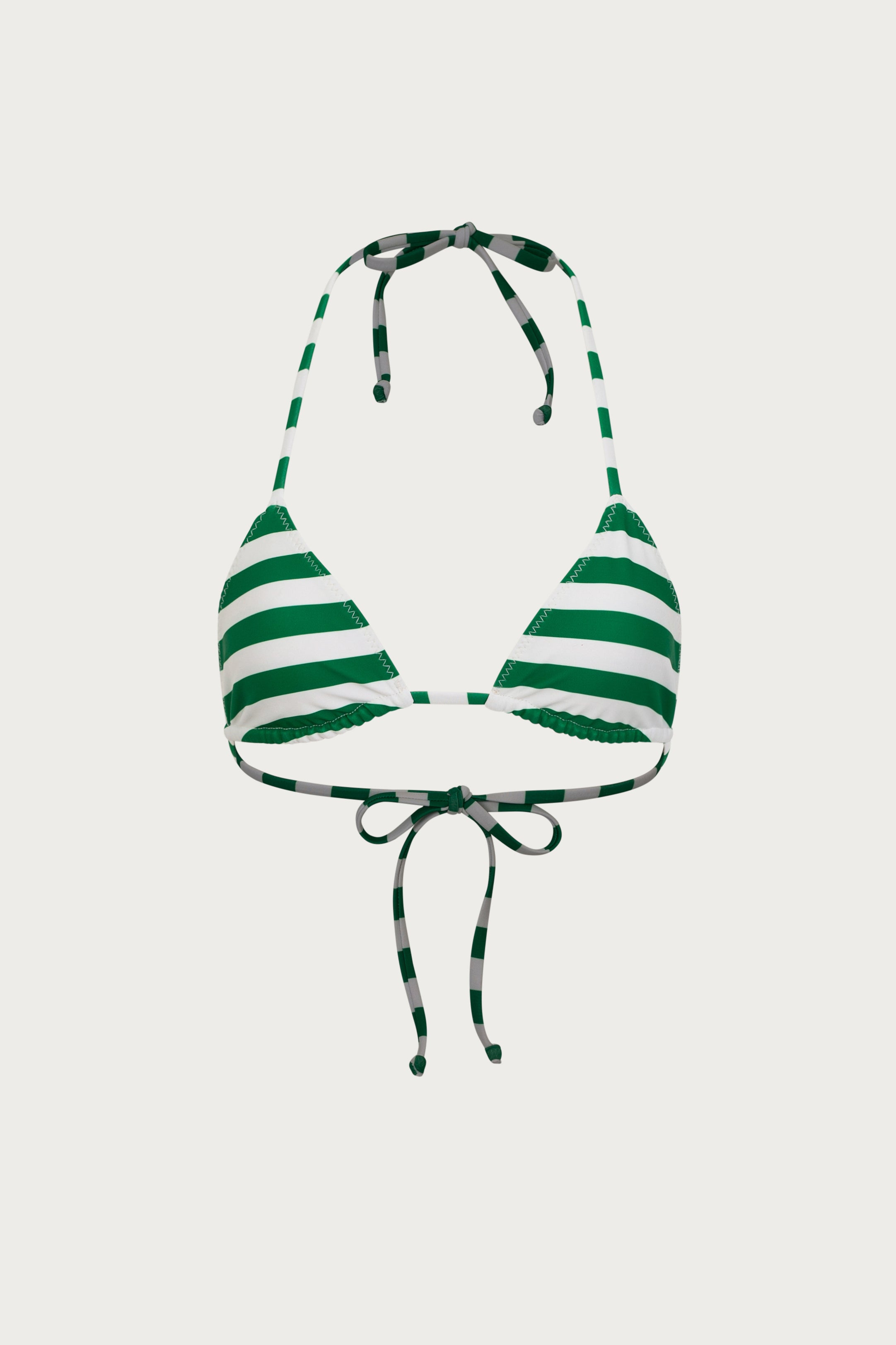 SAME Triangle Top | Green Stripe | Women's Swimwear