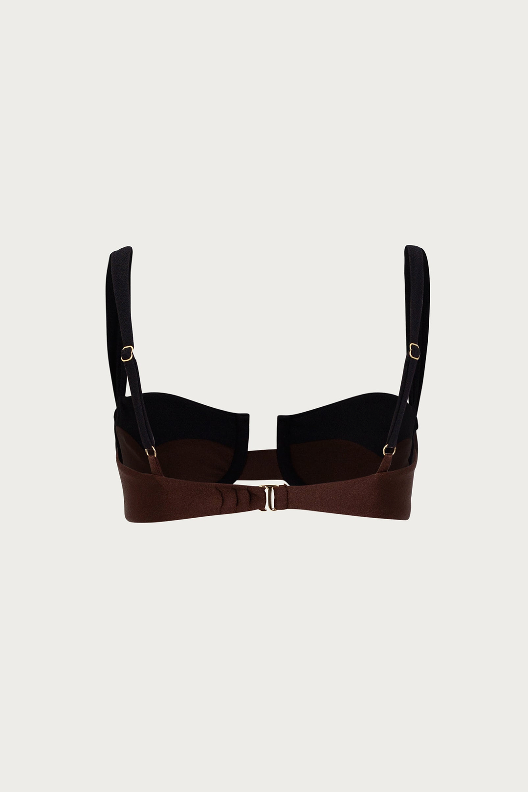 Western Underwire Top (Brown/Faux Suede Black)