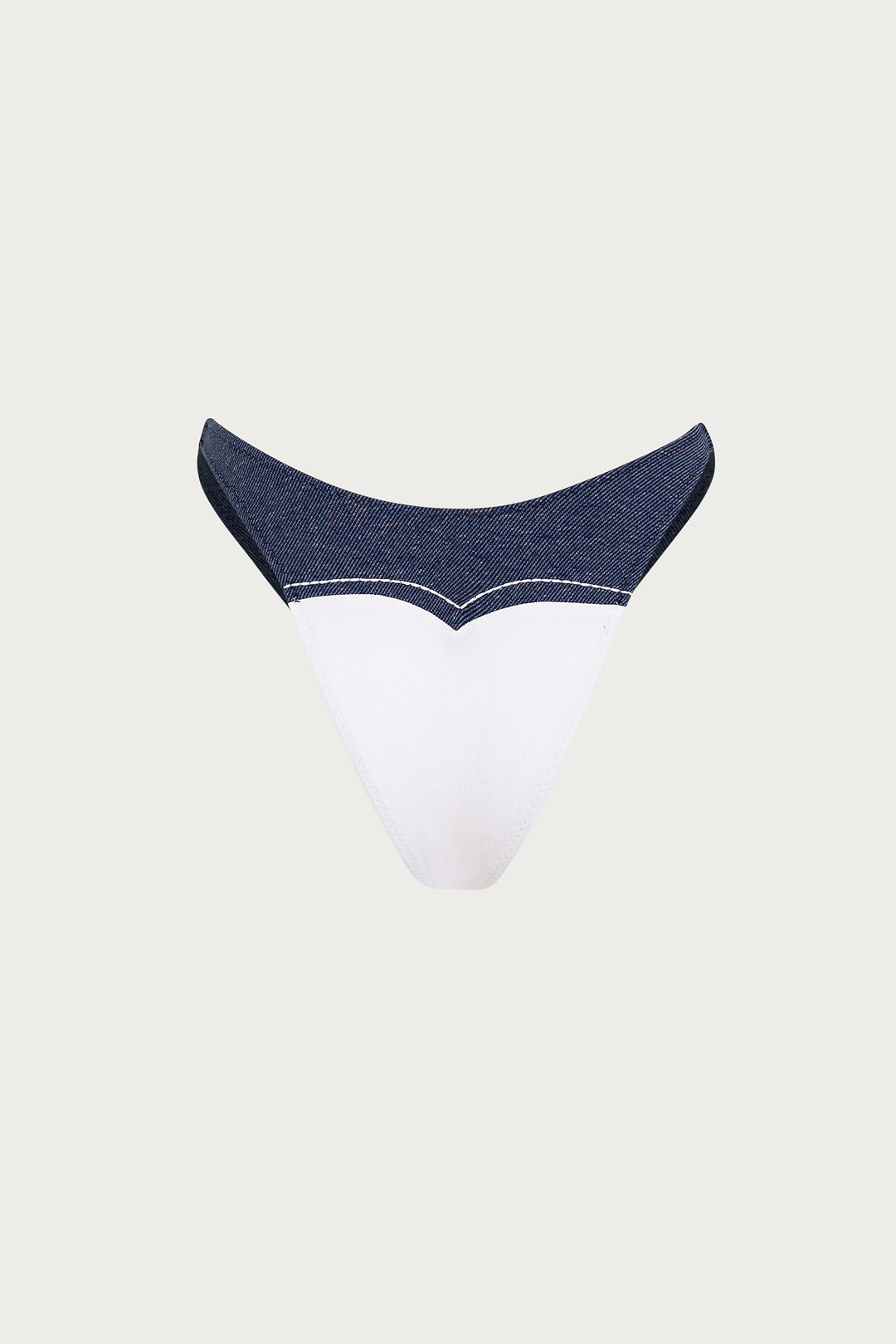 Western 90s Bottom (Faux Suede White/Dark Denim)