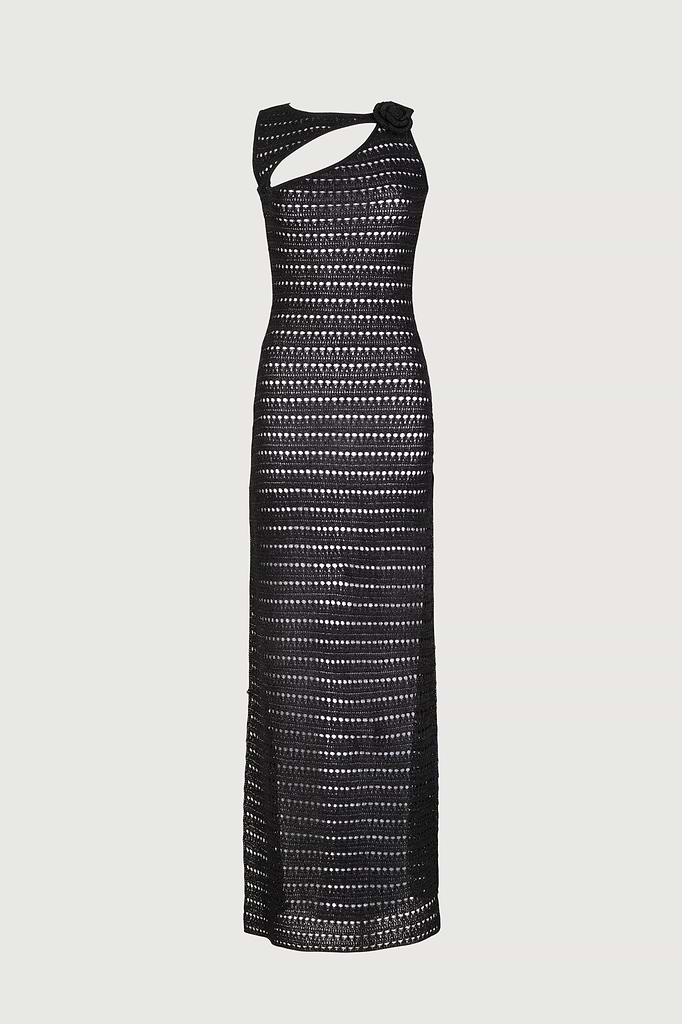 Rosette Sleeveless Crochet Dress