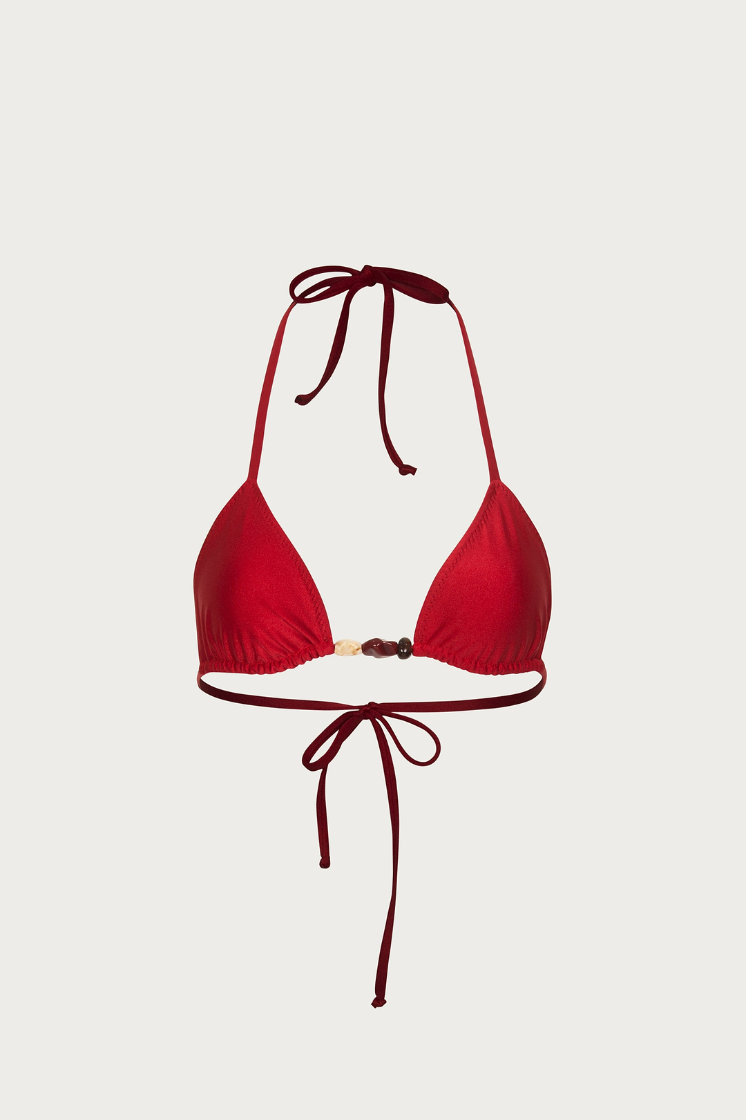 Stone Beaded Triangle Top (Red)