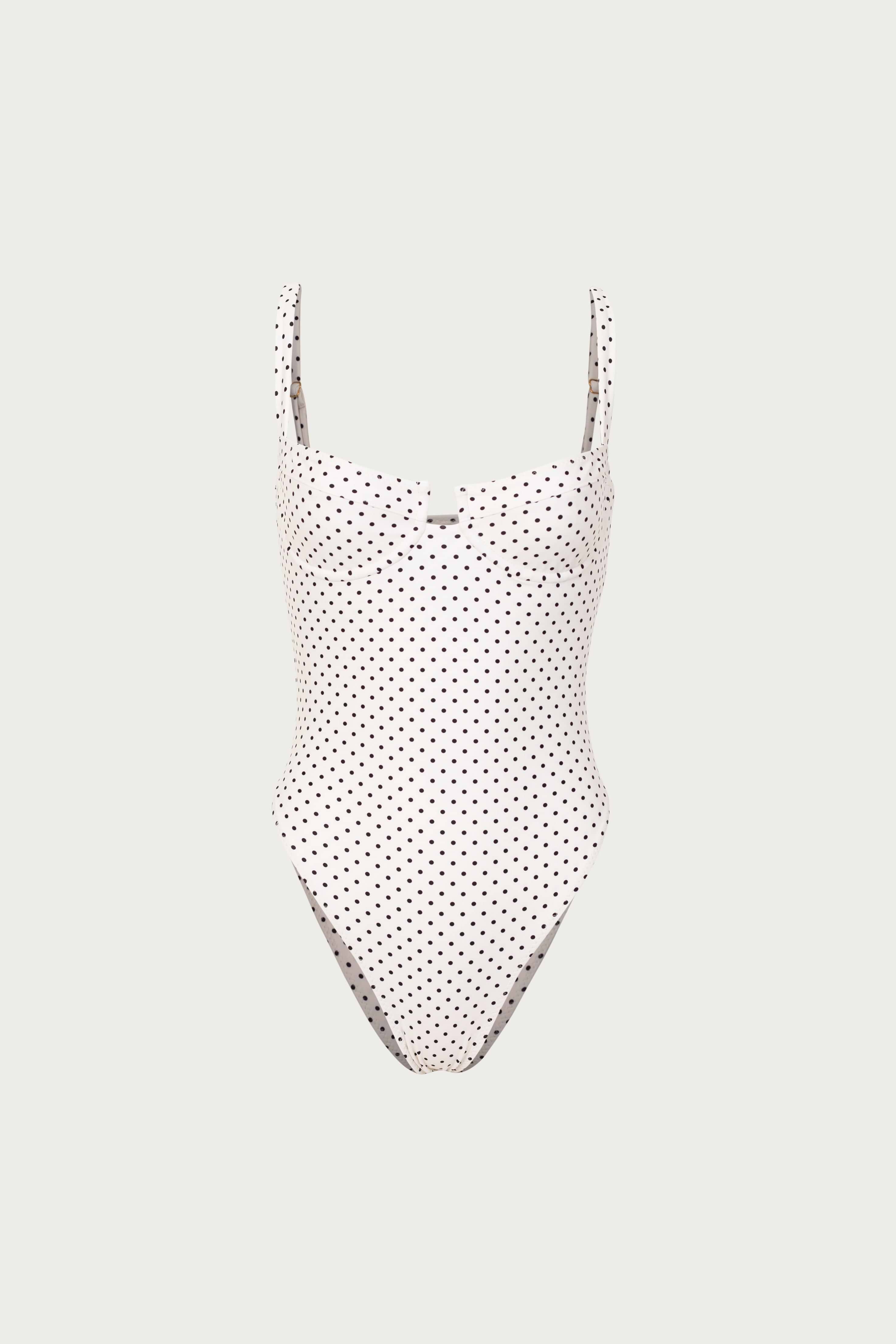 SAME Bustier One Piece | Cream Black Polka Dot | Women's Swim