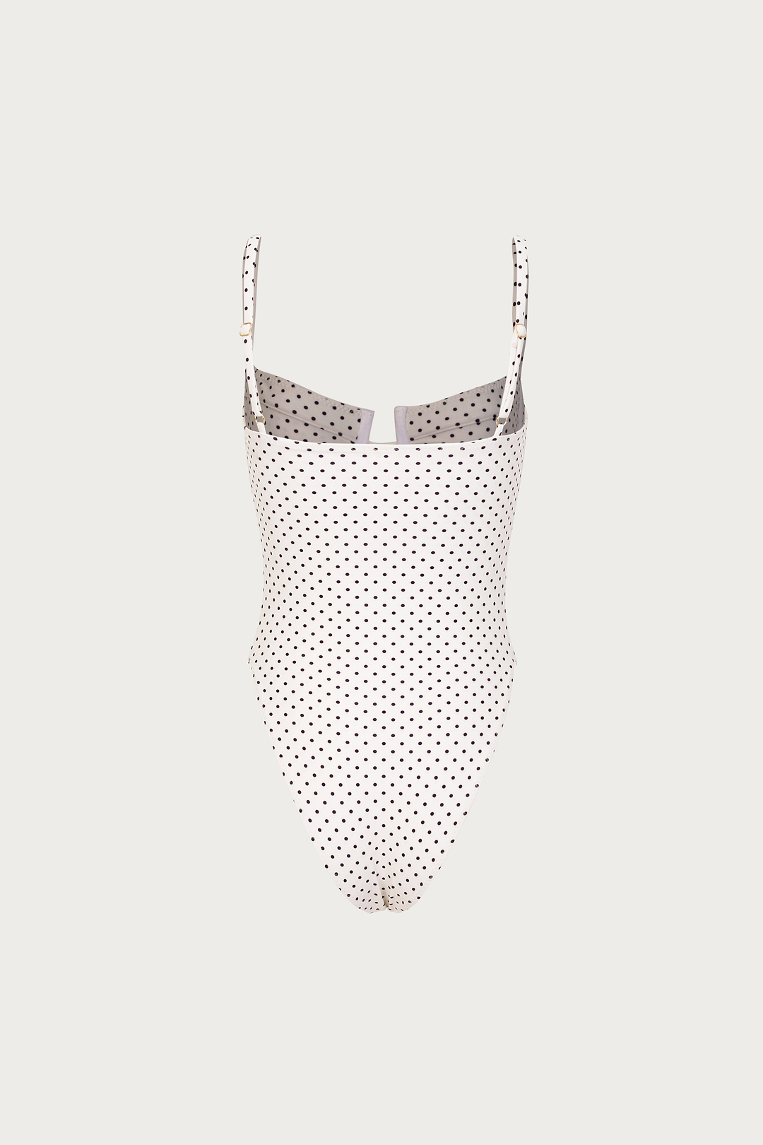 Bustier One Piece (Cream Black Polka Dot)