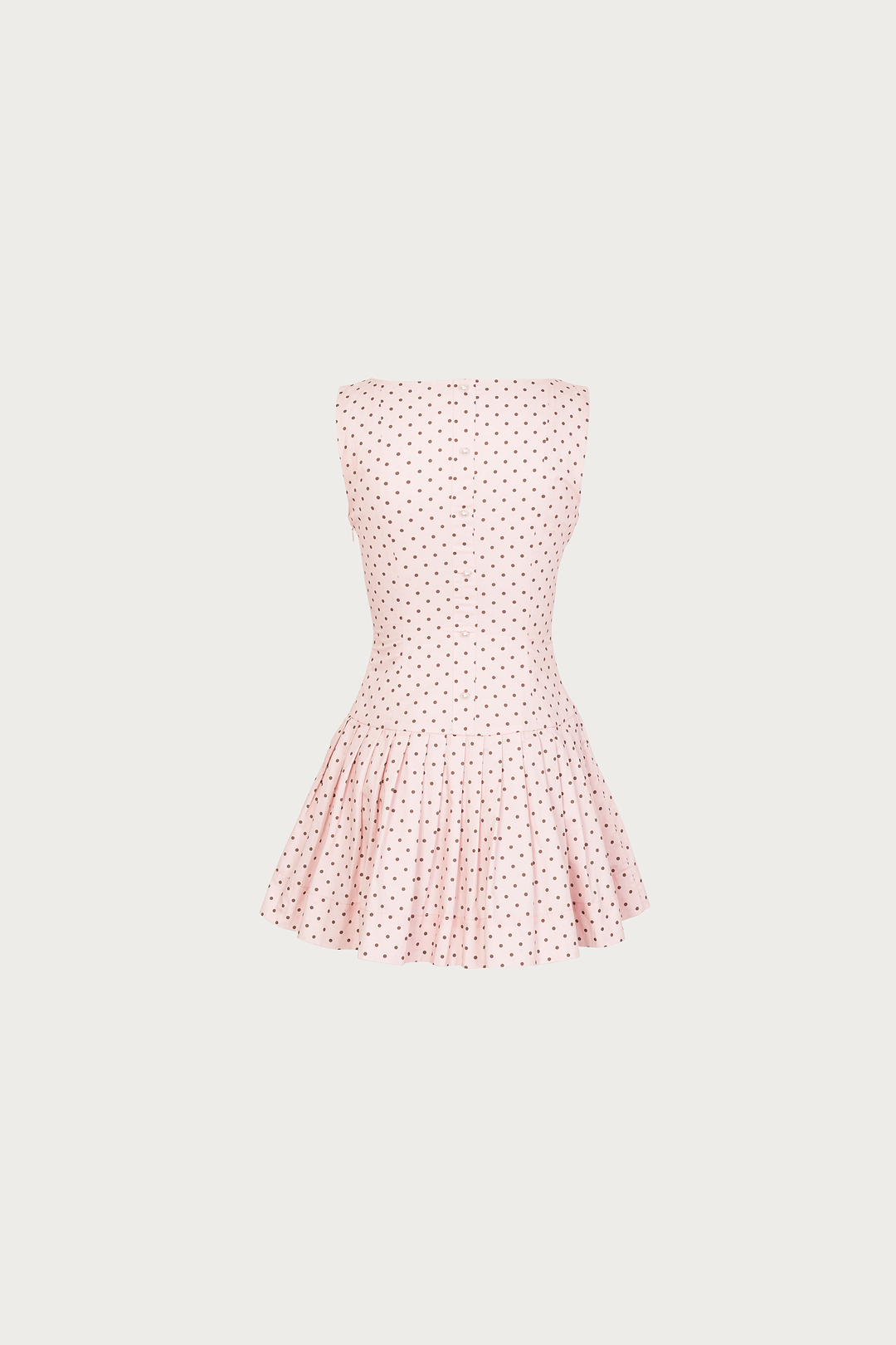 Poplin Mini Dress (Pink Polka Dot)