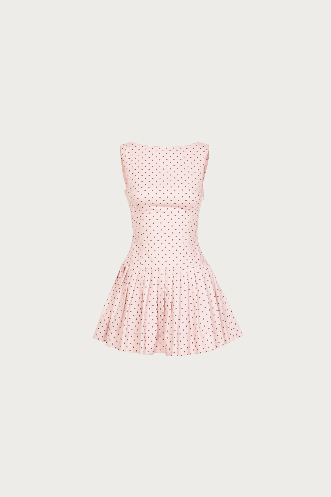 Poplin Mini Dress (Pink Polka Dot)