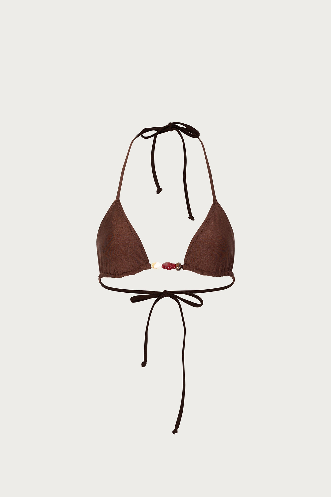 Stone Beaded Triangle Top (Chocolate Brown)