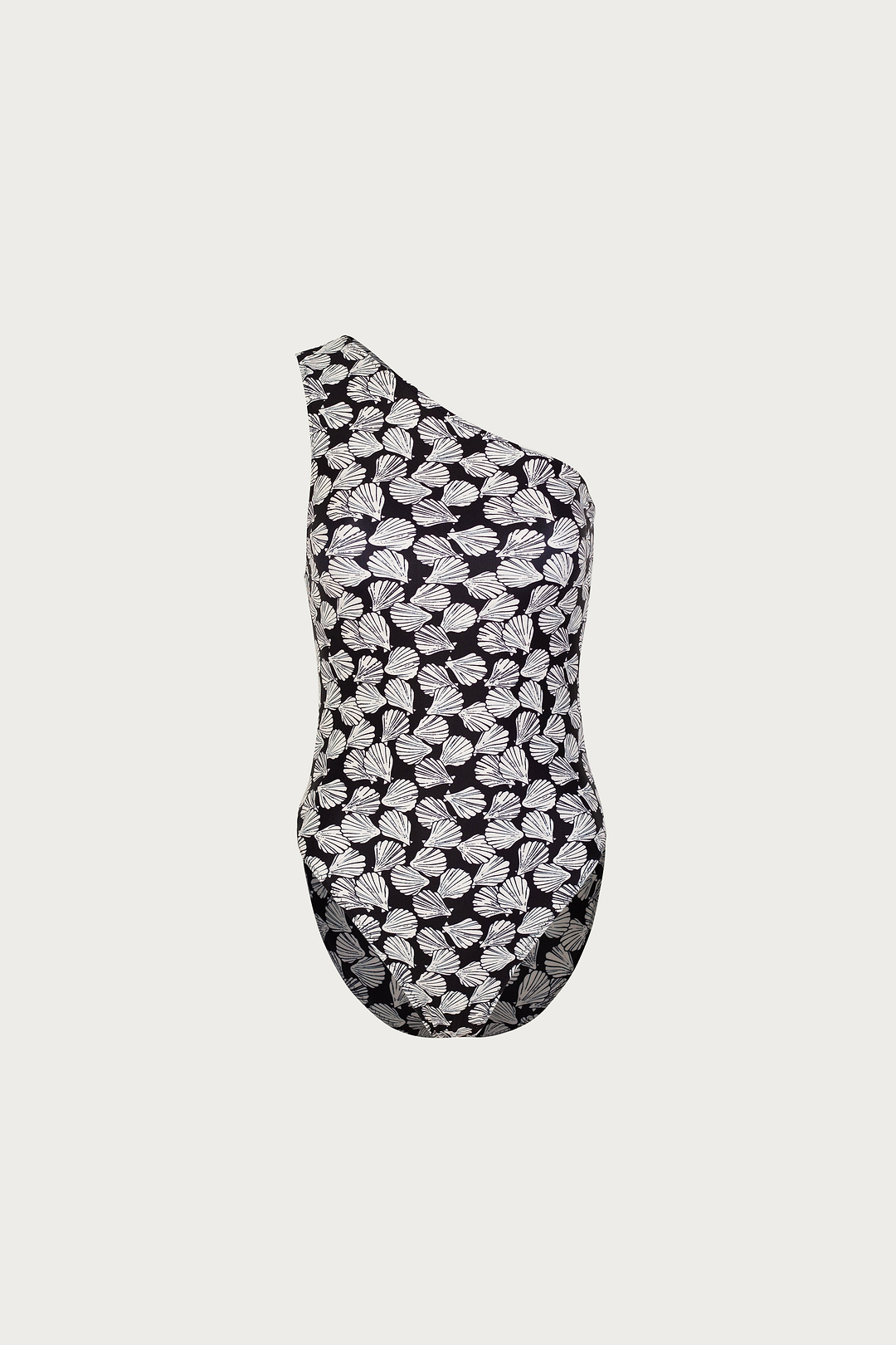 One Shoulder One Piece (Palm Beach Shell Black/Cream)