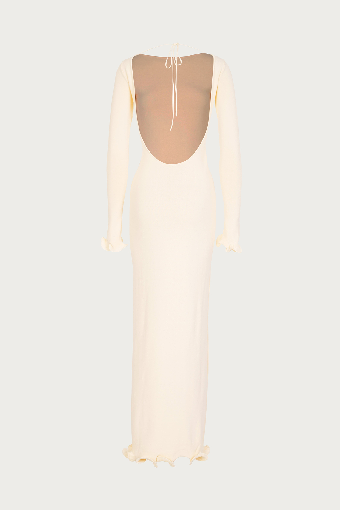 Ruffle Hem Maxi Dress (Cream)