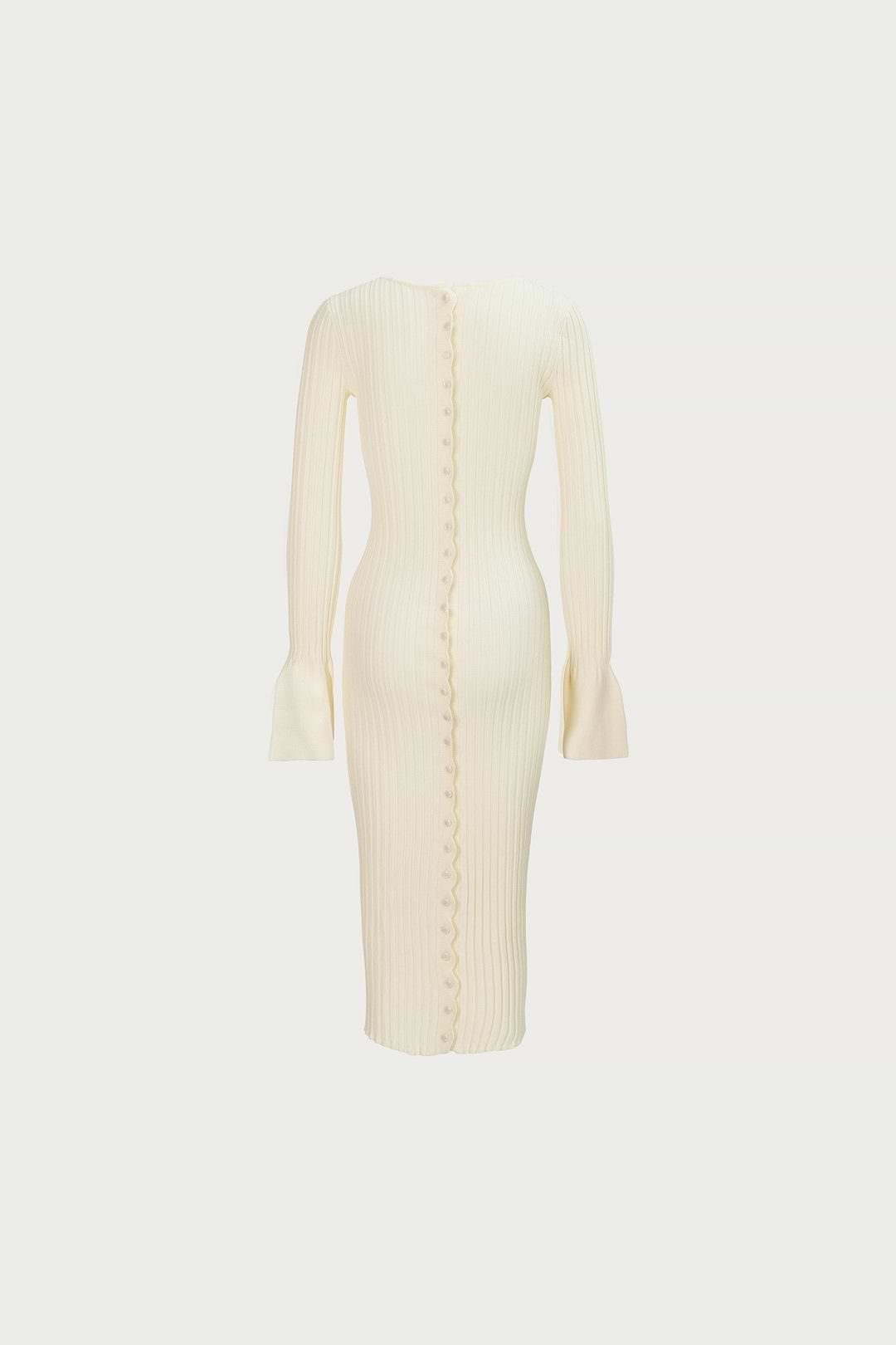 Same | Cuffed Ribbed Knit Dress | Cream | Women's Knit Midi Dress M / Cream Same | Cuffed Ribbed Knit Dress | Cream | Women's Knit Midi Dress M / Cream