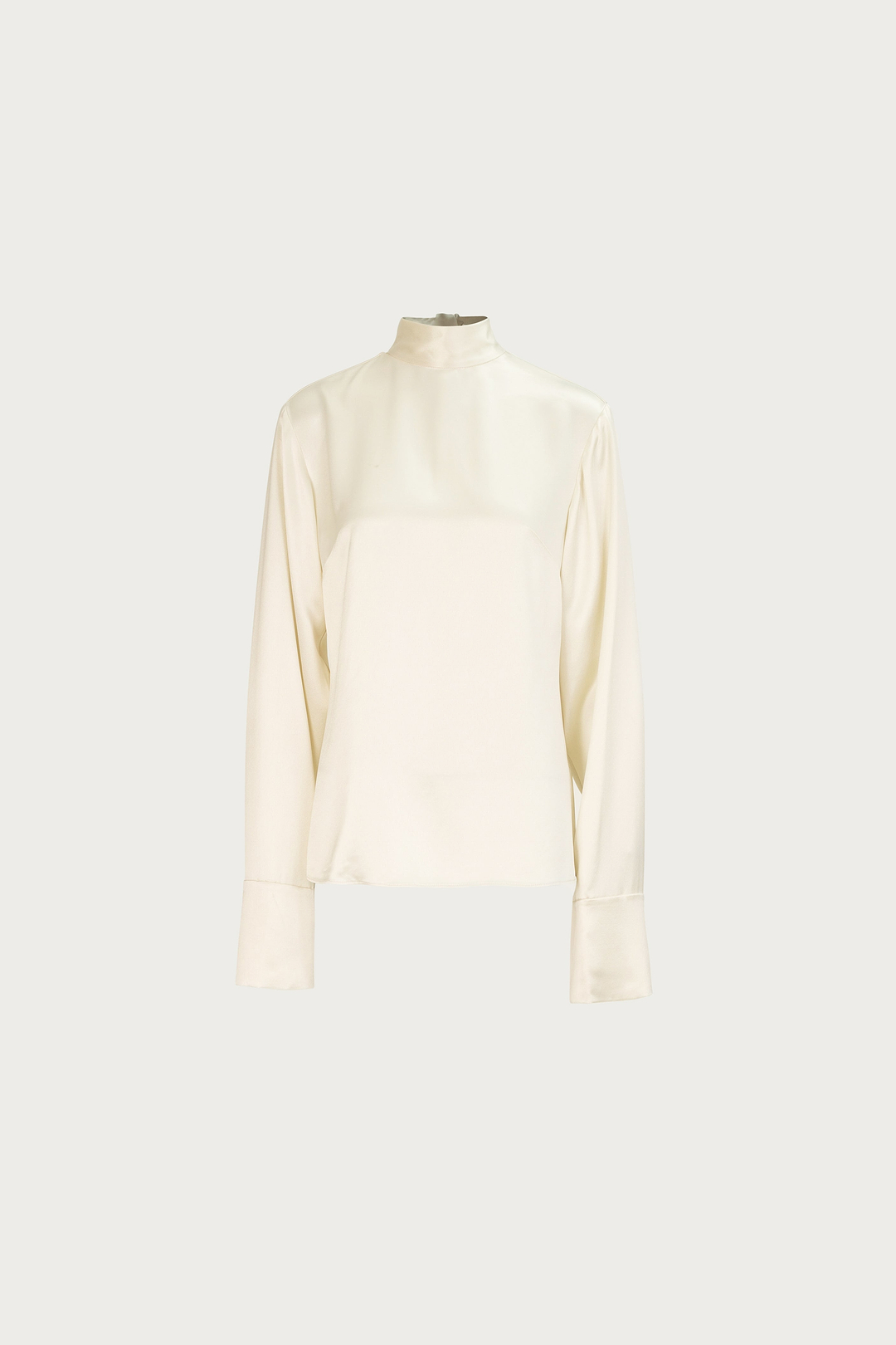 Satin Long Sleeve Blouse (Cream)