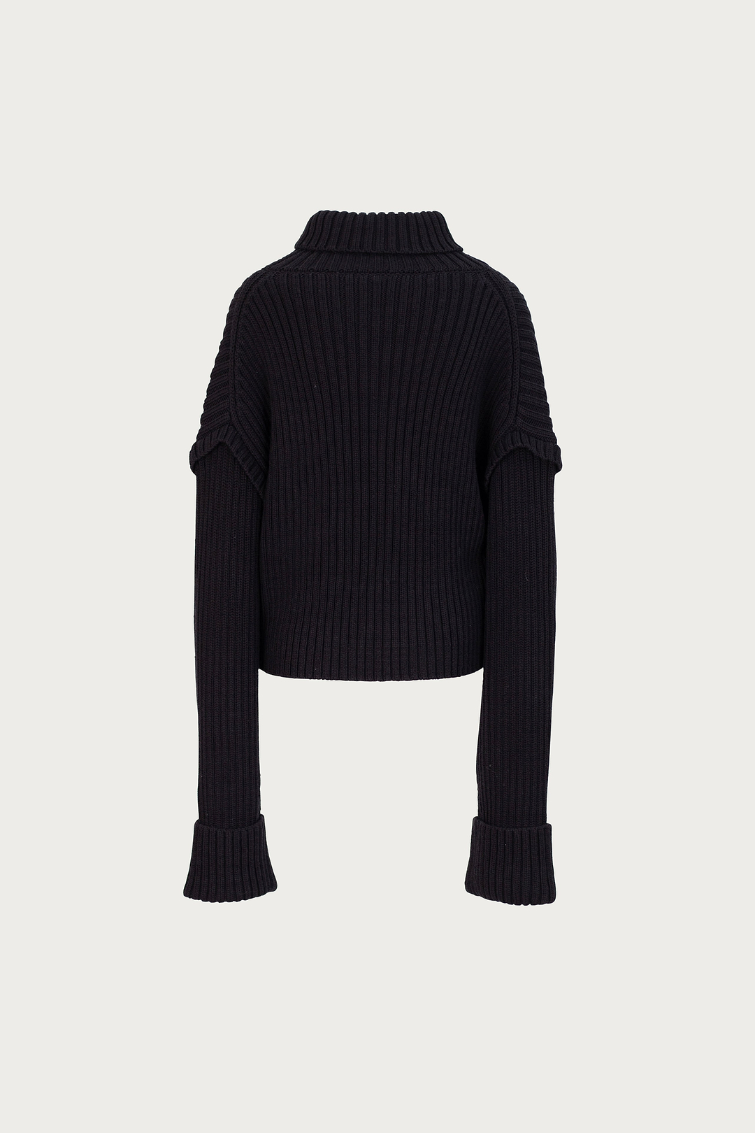 Oversized Ribbed Wool Sweater (Black)