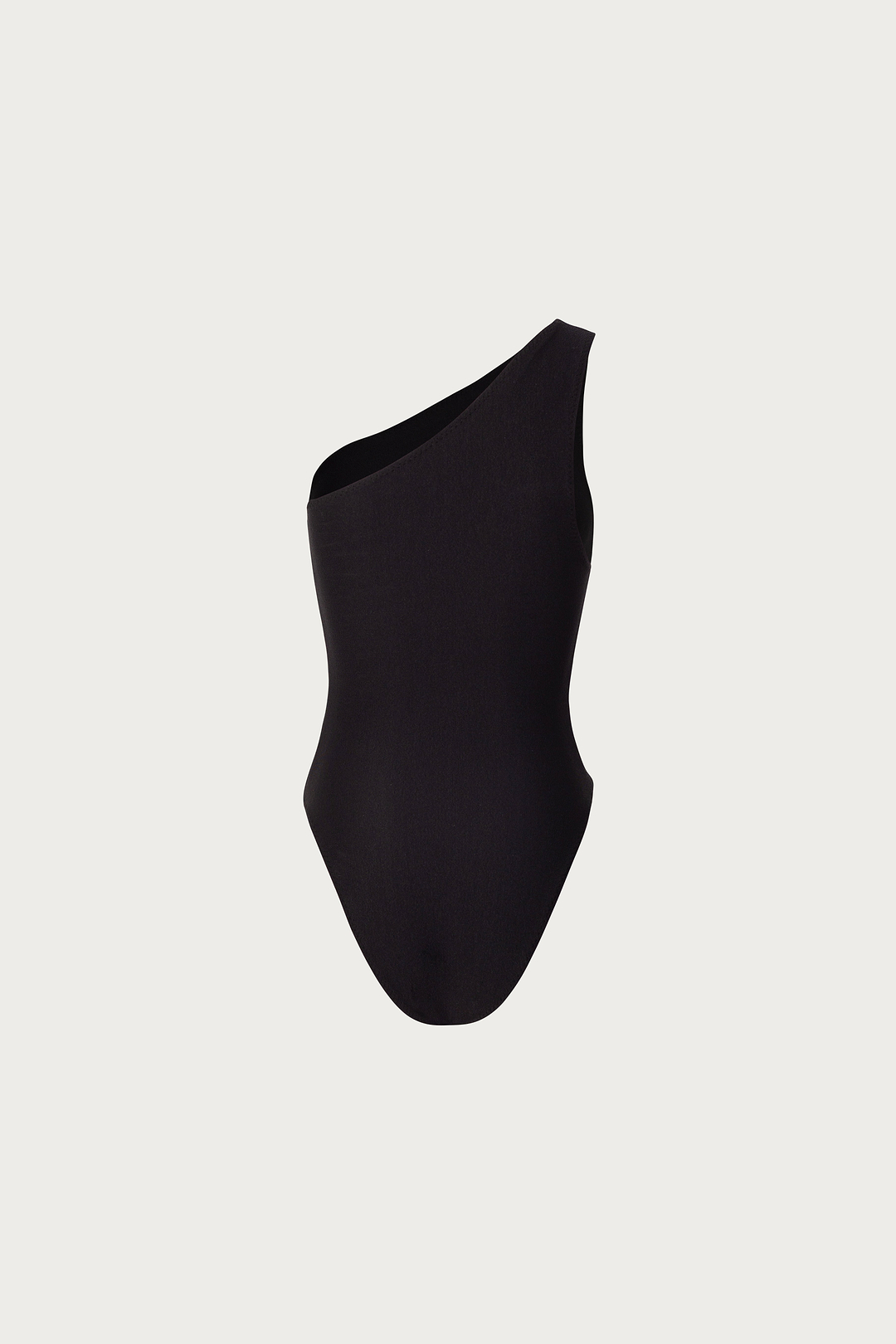 One Shoulder One Piece (Faux Suede Black)