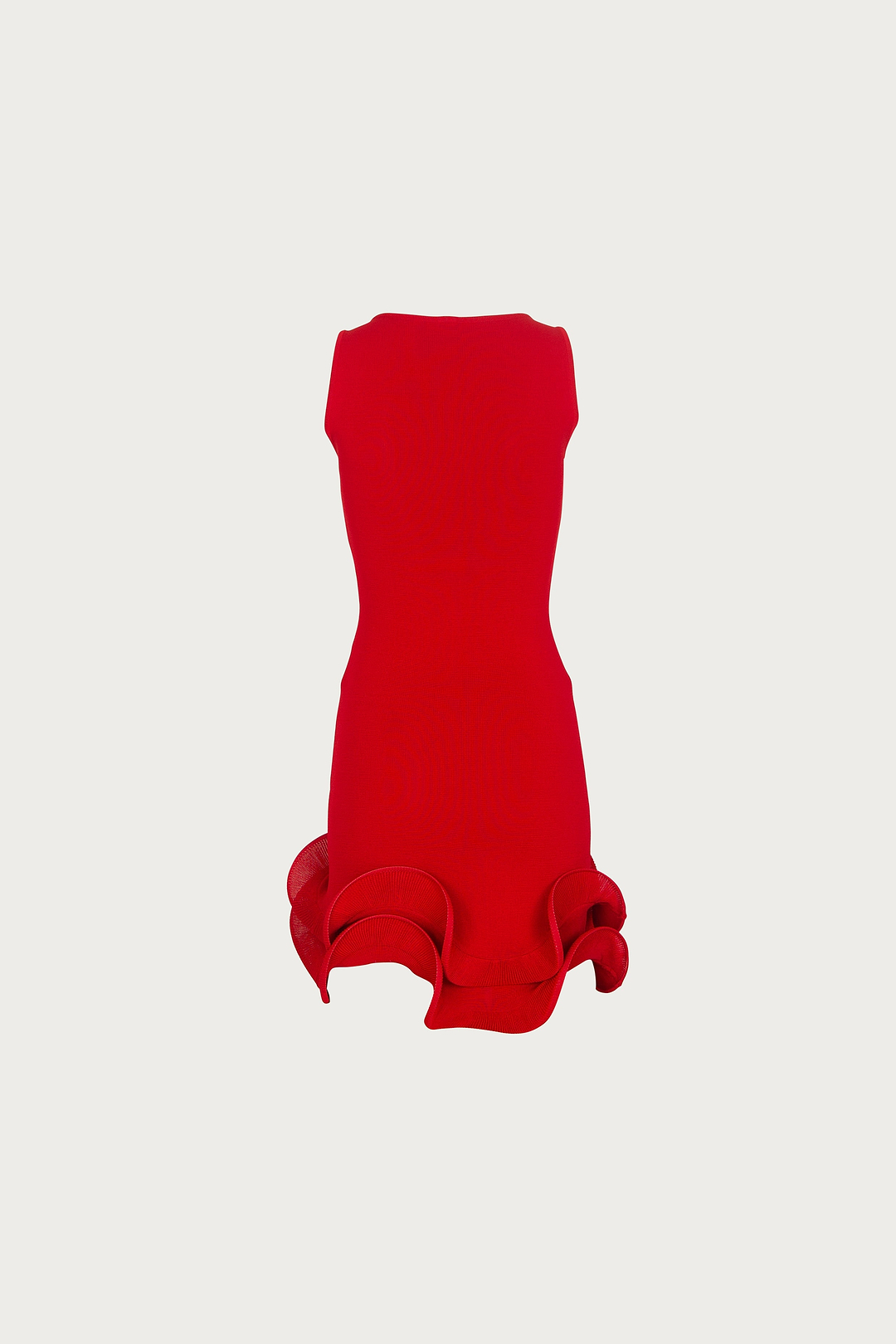 Double Ruffle Hem Mini Dress (Red)