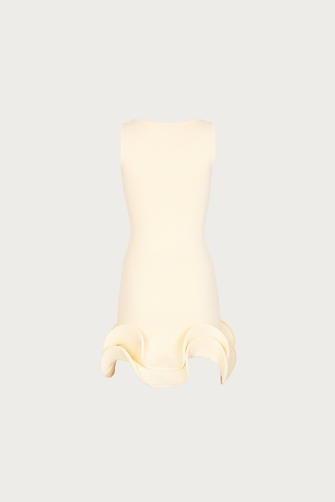 Double Ruffle Hem Mini Dress (Cream)