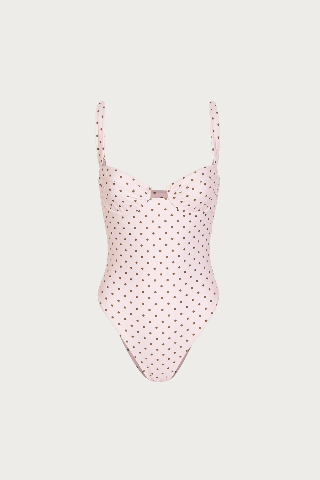 Bustier One Piece (Pink Brown Polka Dot)