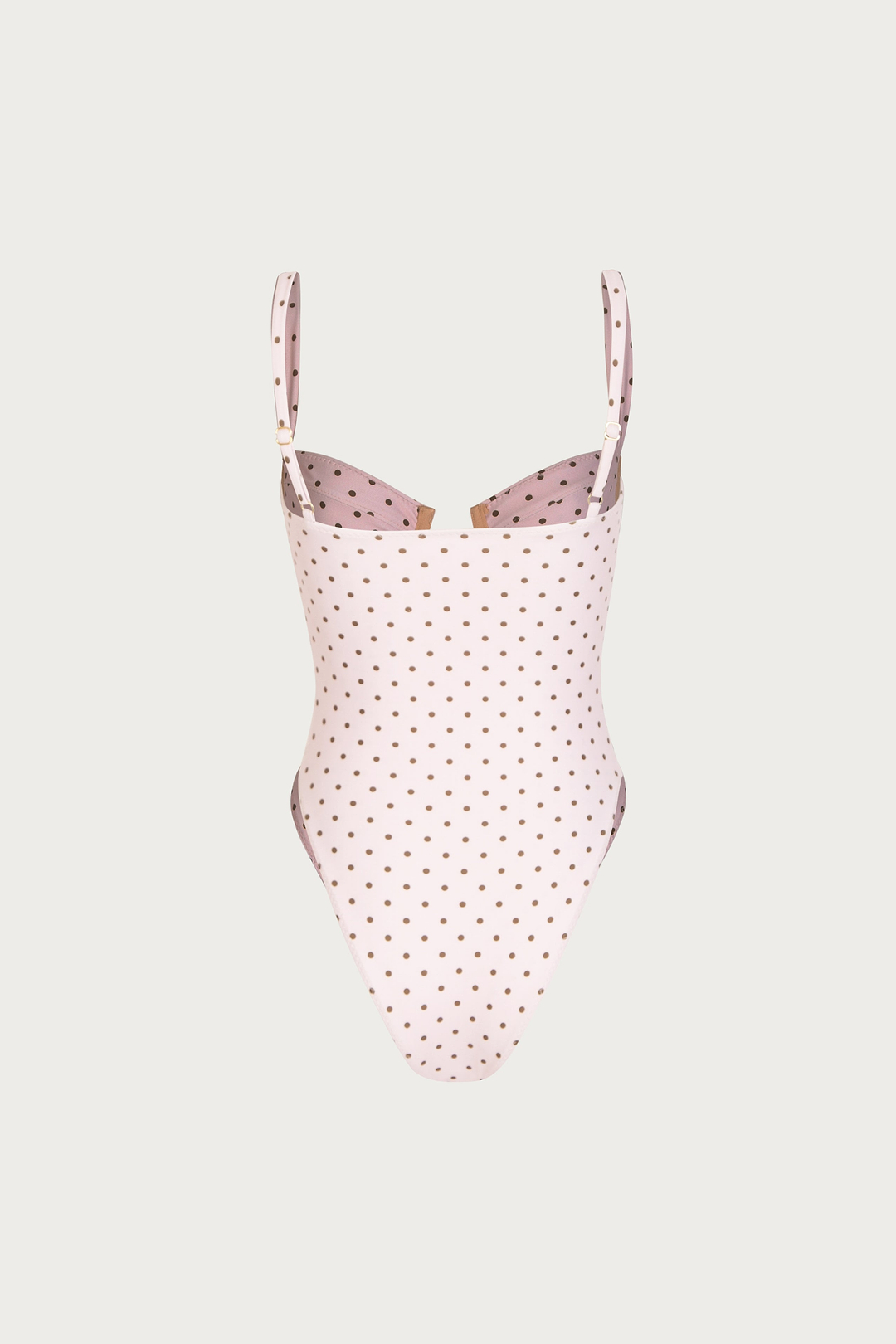 Bustier One Piece (Pink Brown Polka Dot)