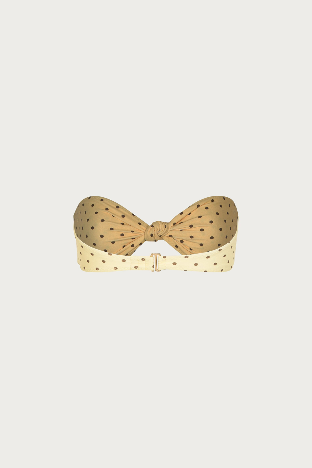Knotted Bandeau Top (Yellow Brown Polka Dot)