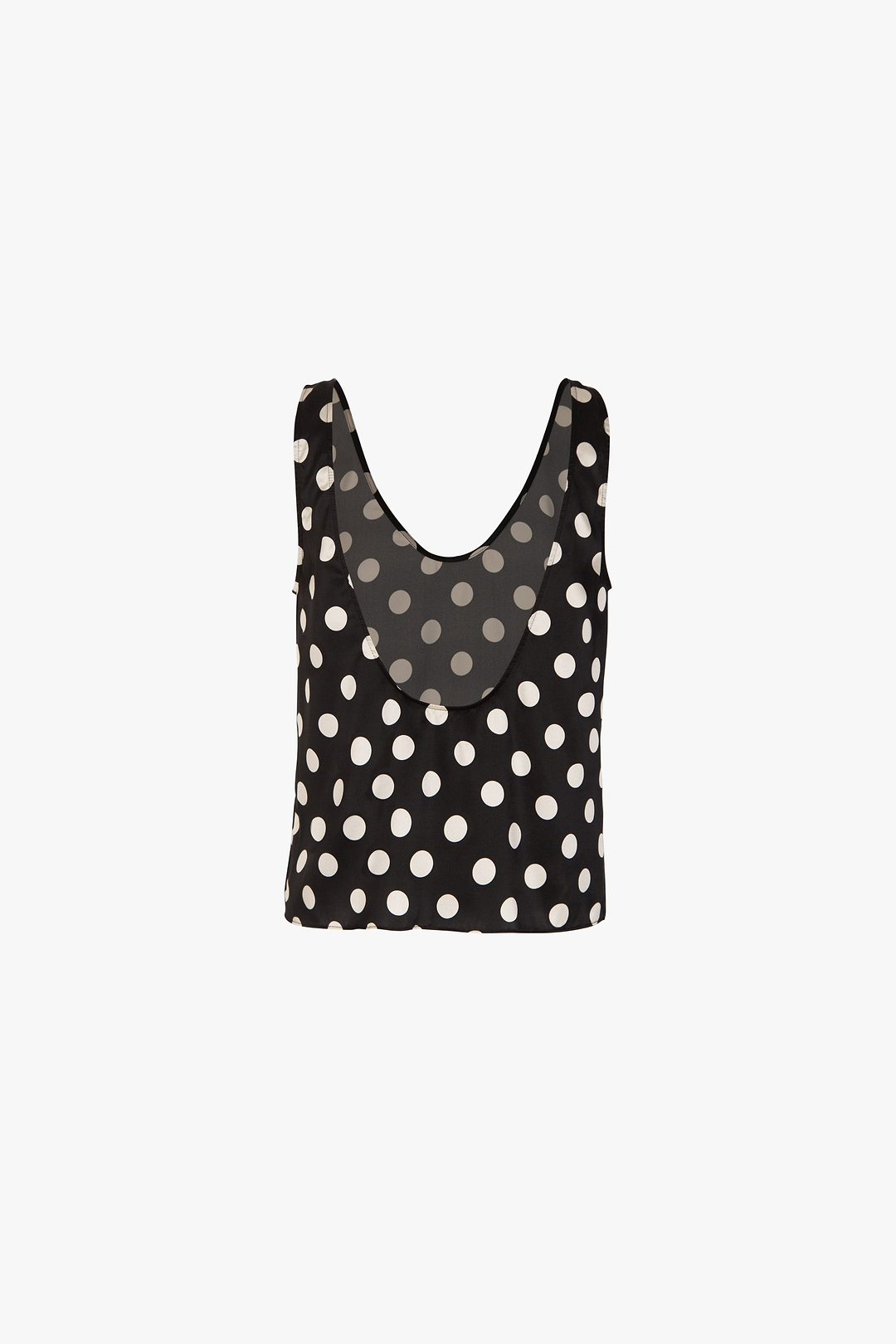 Silk Tank (Black Polka Dot)