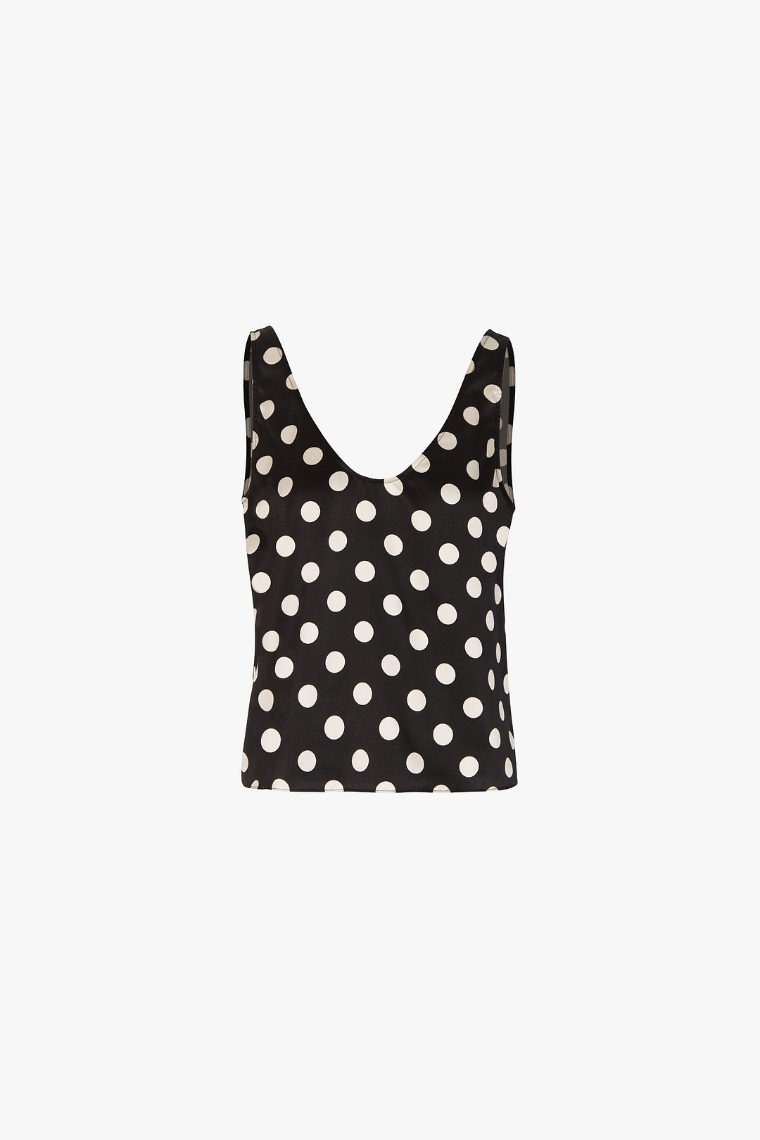 Silk Tank (Black Polka Dot)