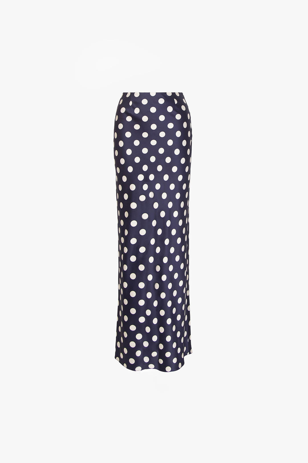 Silk Maxi Skirt (Navy Polka Dot)