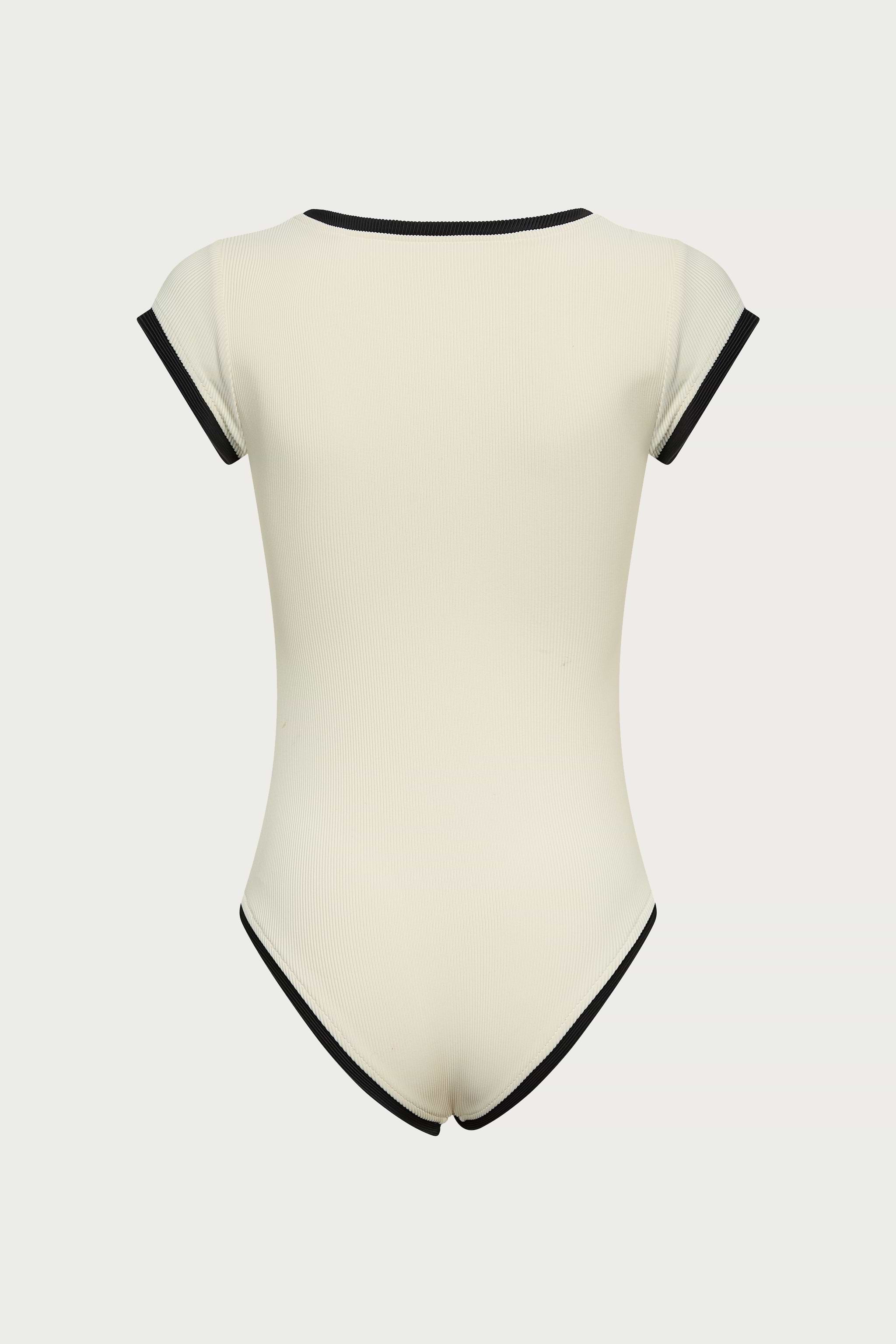 SAME Grace One Piece | Ribbed Cream/Black