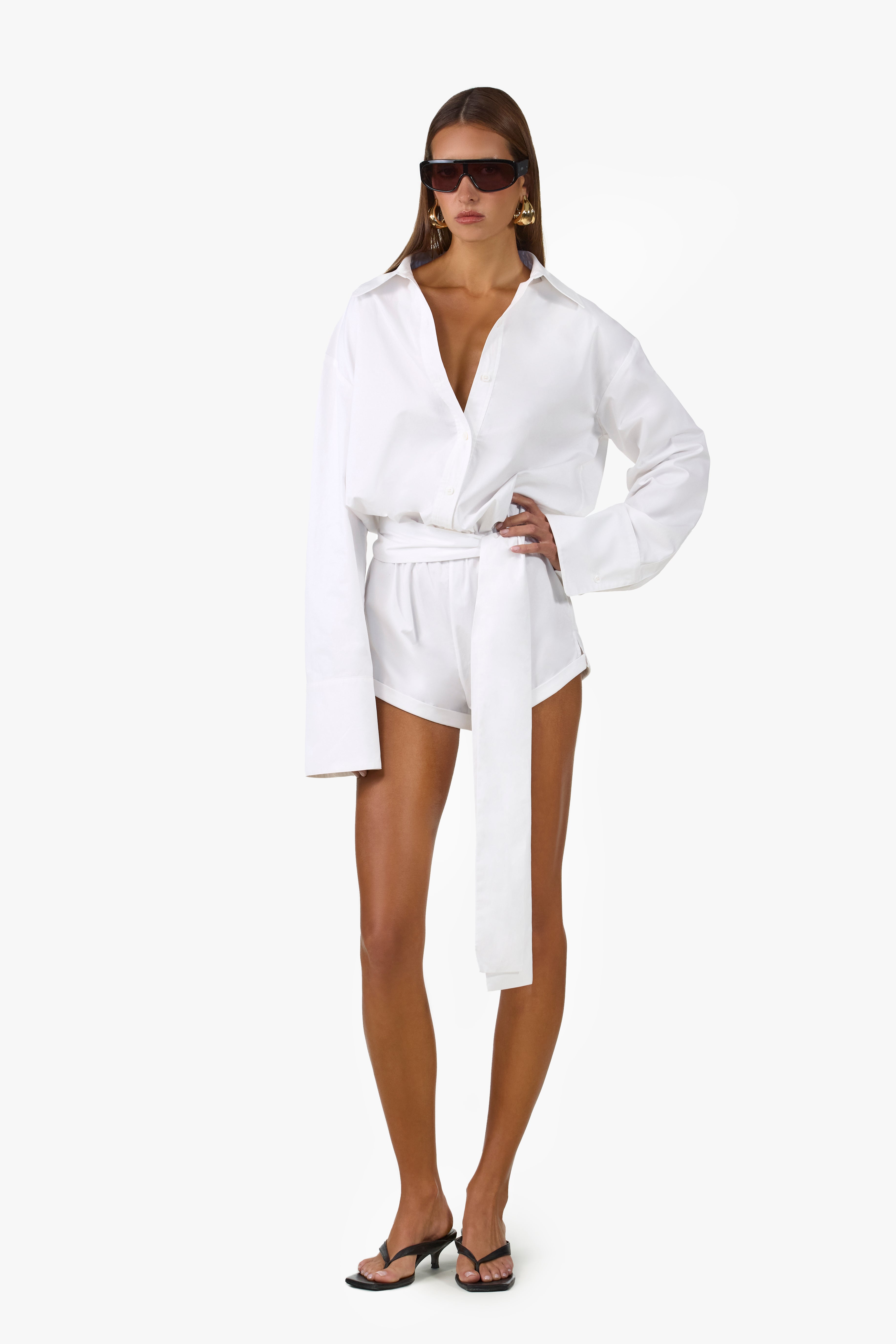 Poplin Romper (White)
