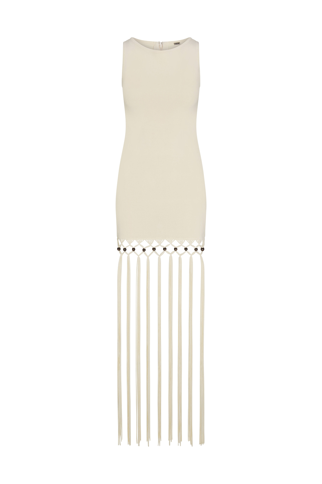 Beaded Fringe Dress (Cream)