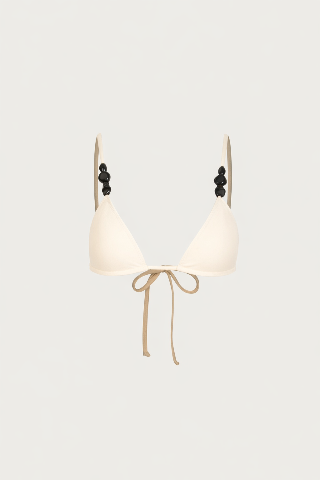 Stone Strap Triangle Top (Faux Suede Cream)