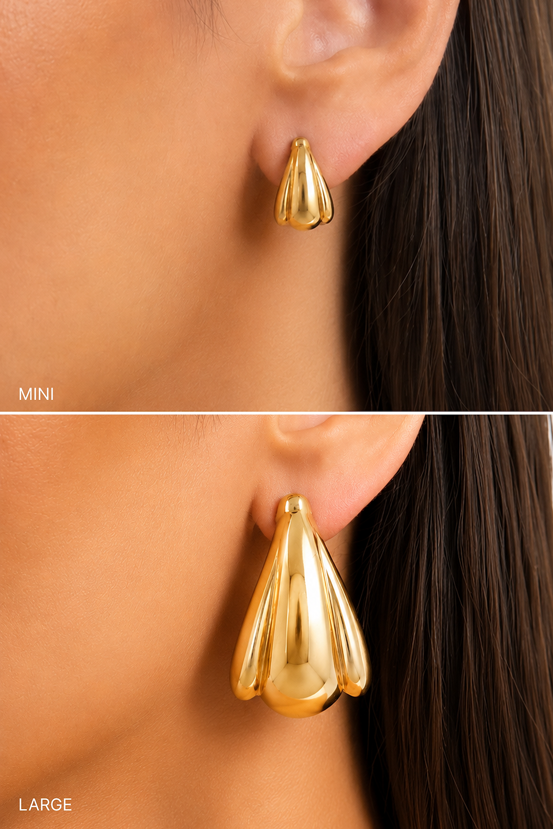 Mini Edge Hoop Earring (Gold)