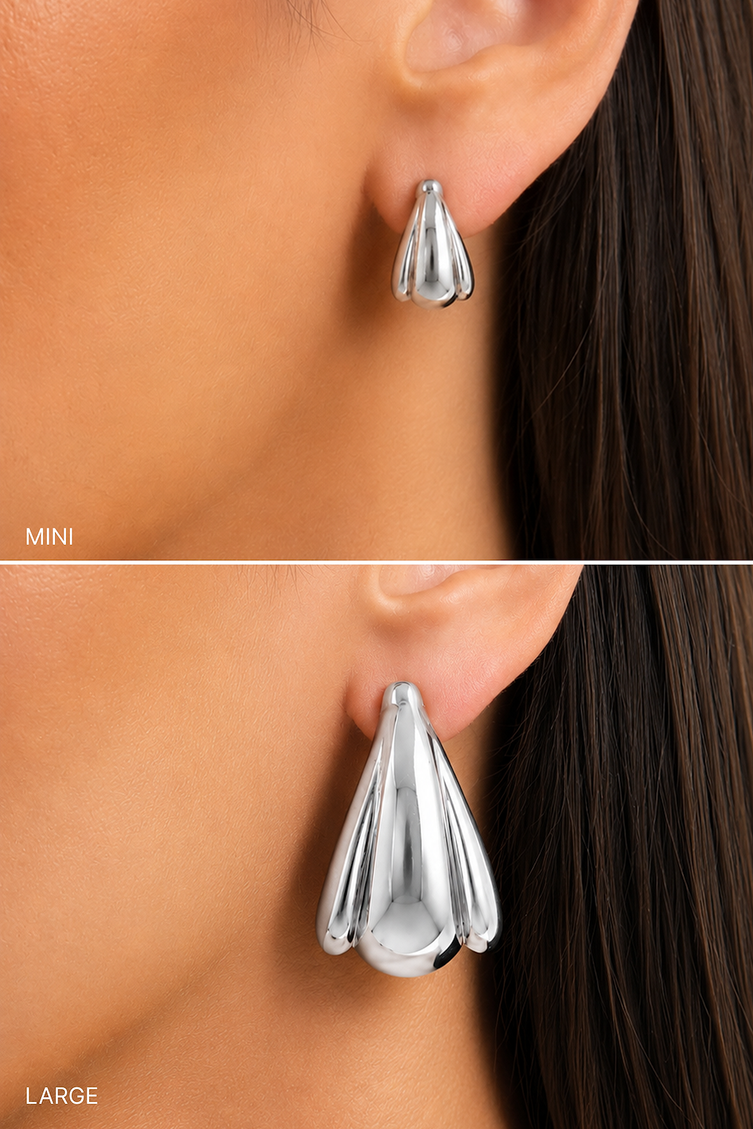 Mini Edge Hoop Earring (Silver)