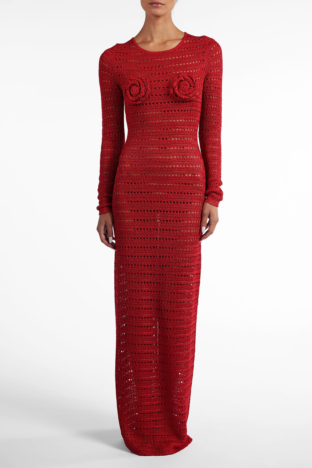 SAME Rosette Crochet Dress | Red | Women's Dress XS / Red SAME Rosette Crochet Dress | Red | Women's Dress XS / Red