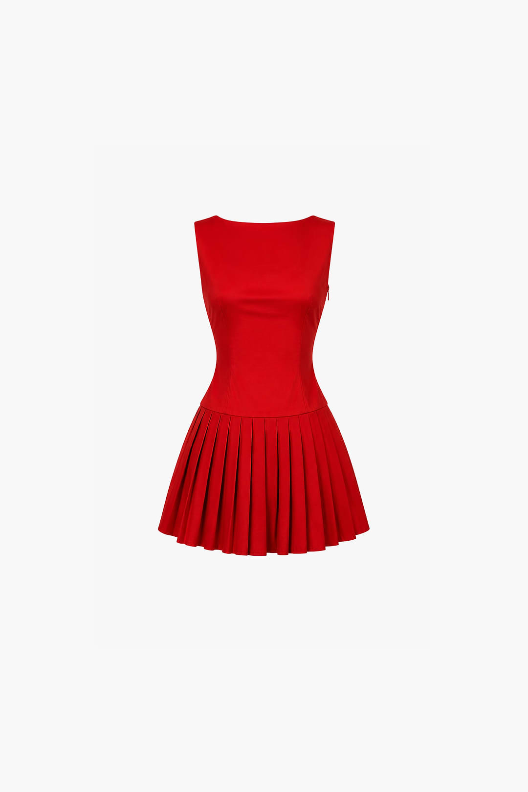 red poplin mini dress Brit Red Poplin Mini Dress