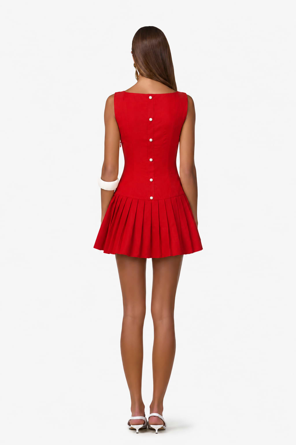 red poplin mini dress Brit Red Poplin Mini Dress