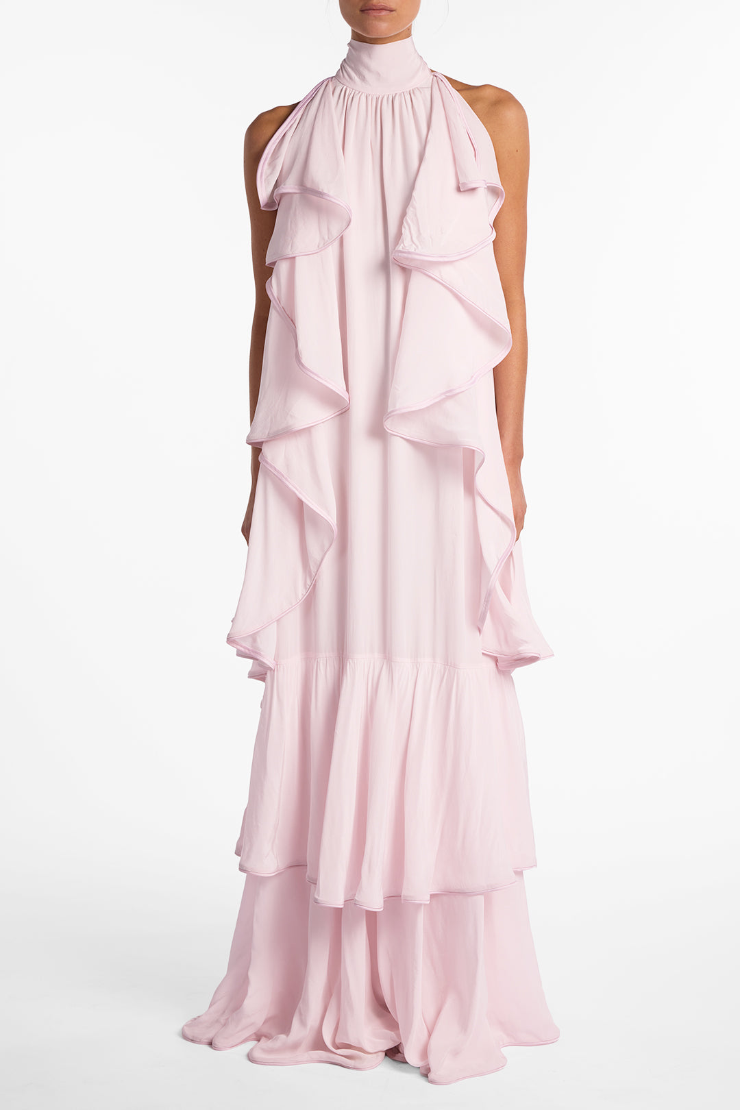 Layered Chiffon Gown (Pale Pink)