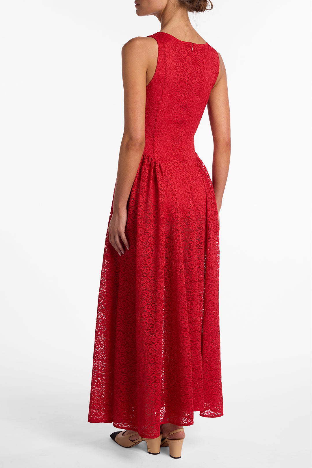 French Lace Midi Dress (Red)