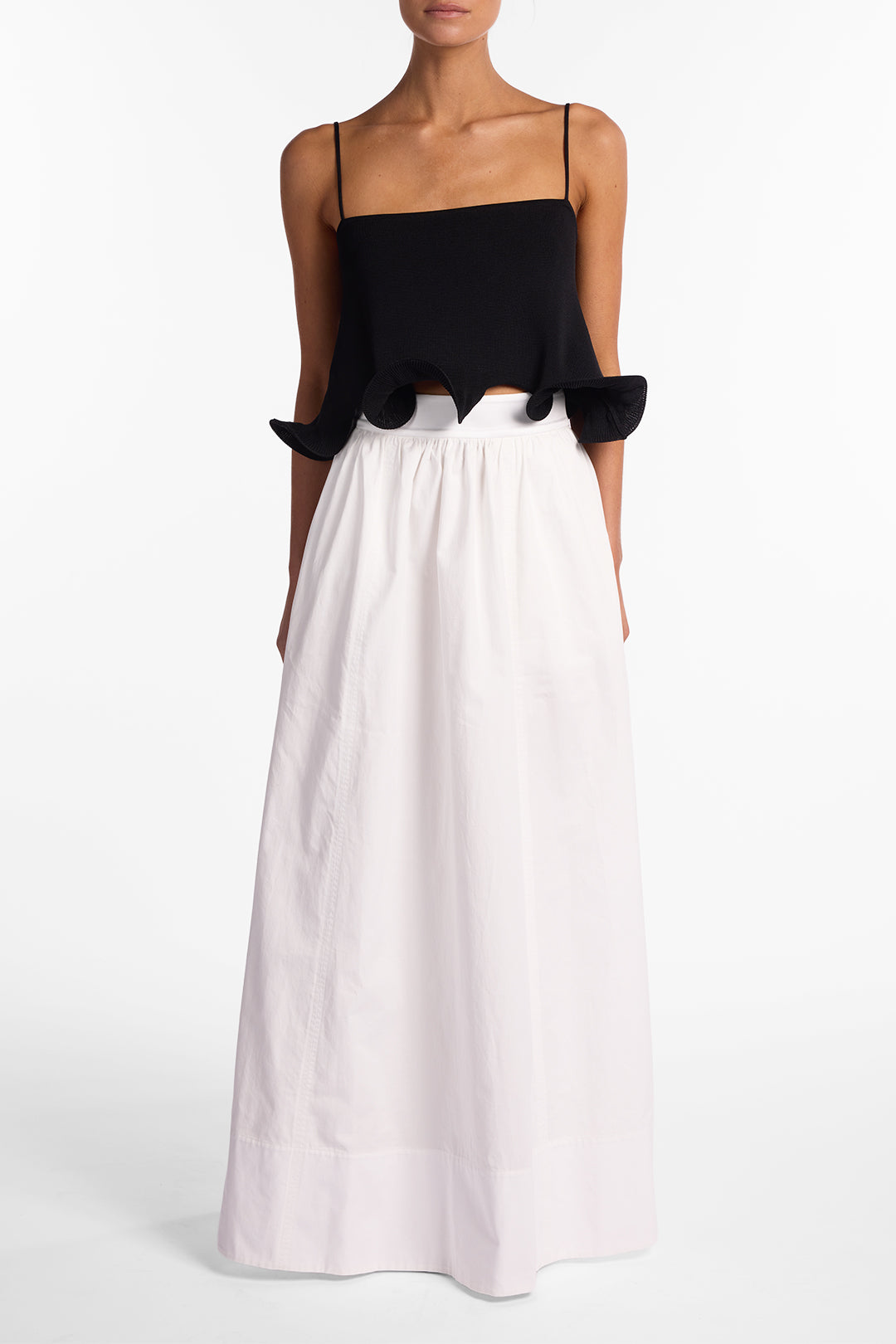 Poplin Maxi Skirt (White)