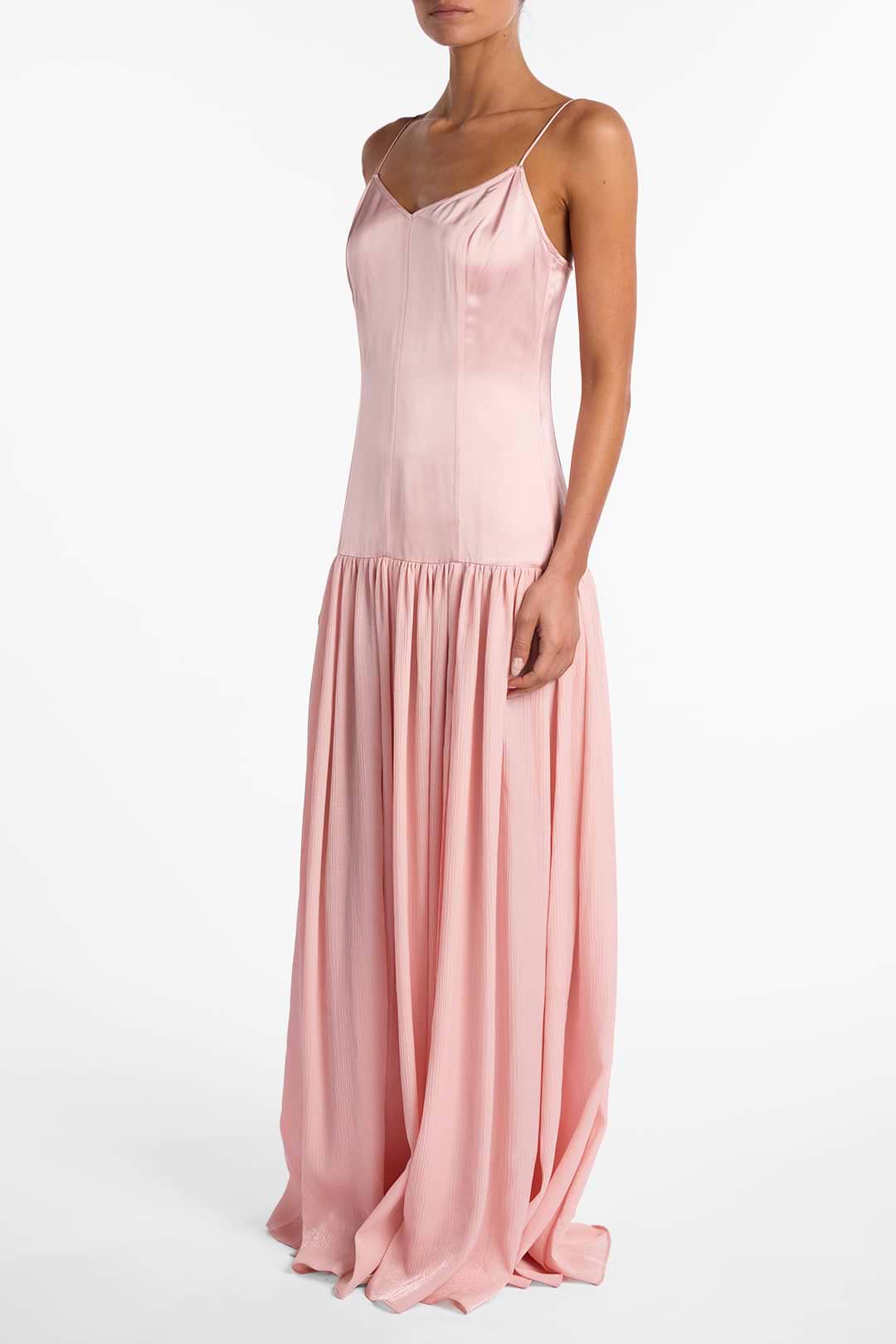 rose silk slip dress Dusty Rose Spaghetti Strap Cowl Neck Knee Length Slip Dress