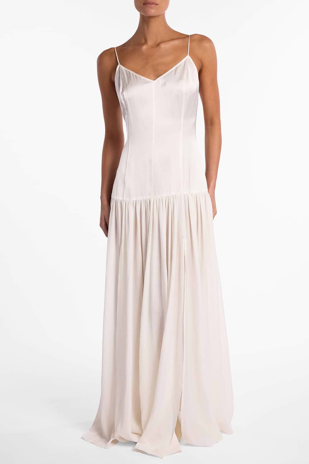 satin slip dress cream Satin Cup Detail Slip Dress