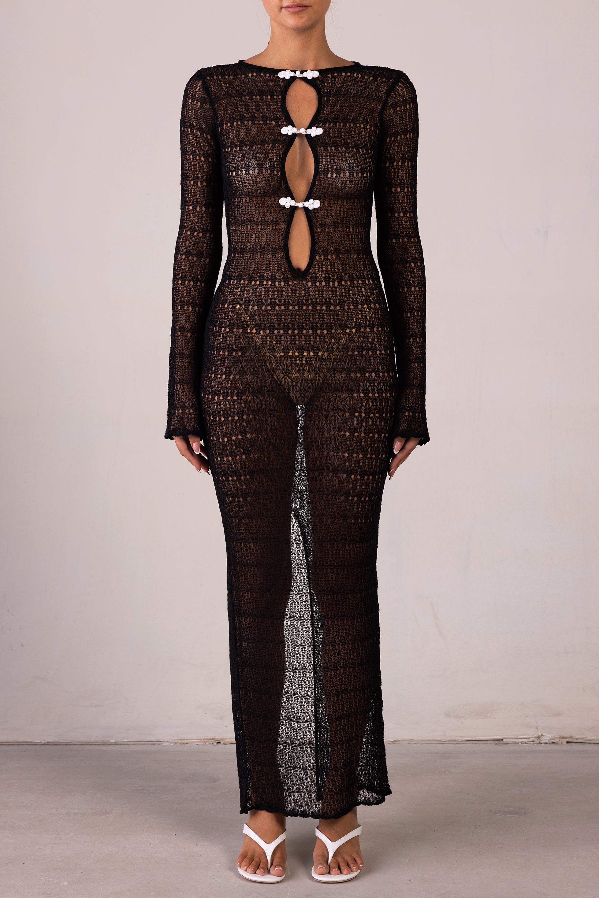 SAME Keyhole Crochet Dress | Black | Women's Dress
