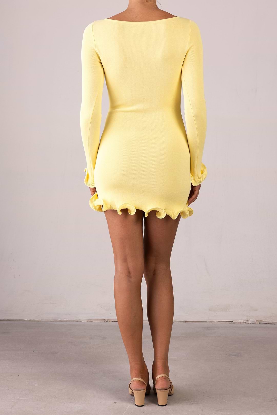 SAME Ruffle Hem Mini Dress | Butter Yellow | Women's Knit Dress M / Butter Yellow SAME Ruffle Hem Mini Dress | Butter Yellow | Women's Knit Dress M / Butter Yellow