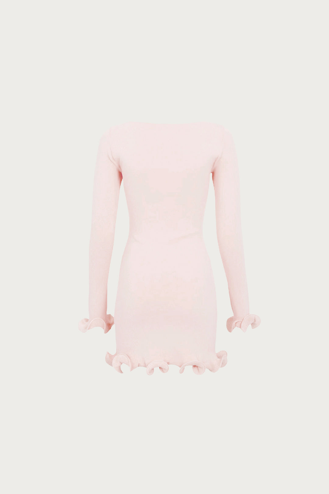 Ruffle Hem Mini Dress (Pale Pink)