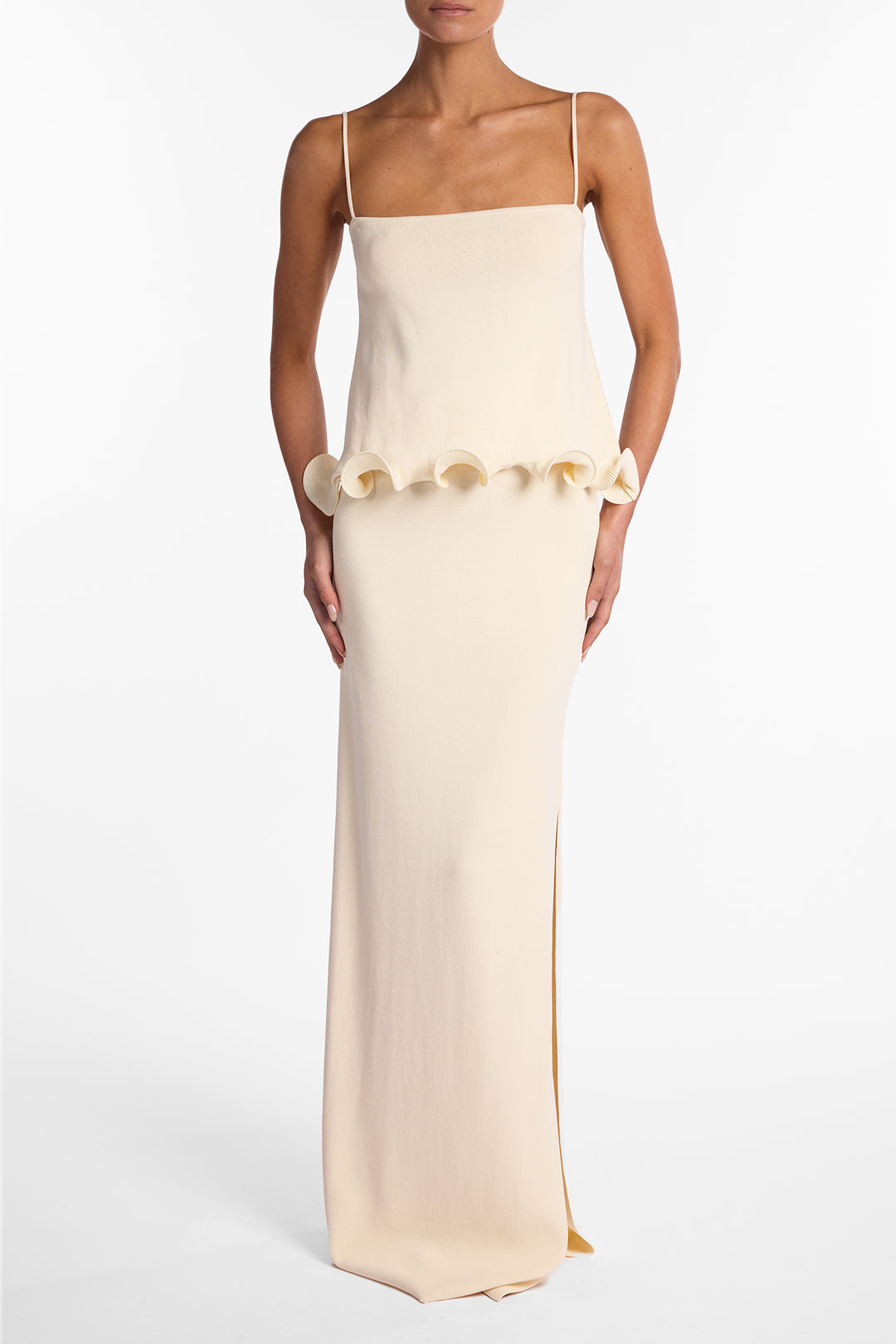 Ruffle Hem Tank Top (Cream)