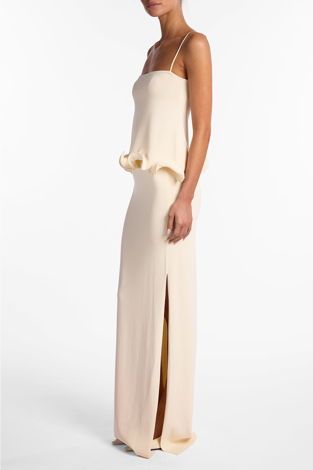 Ruffle Hem Tank Top (Cream)