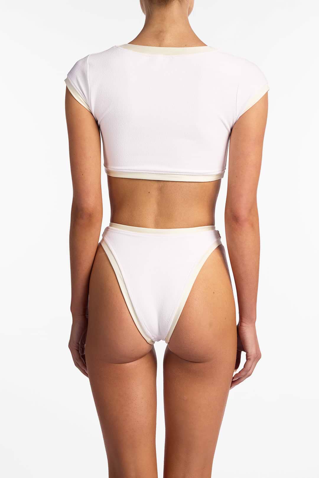 The Grace Bottom (Faux Suede White/Cream)